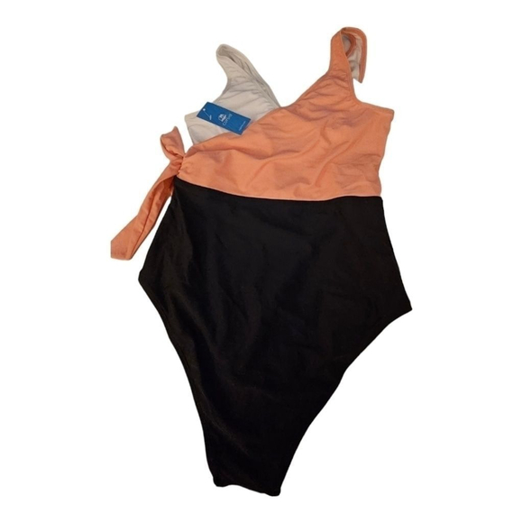 CUPSHE One Piece Swimsuit Wrap Color Block Tie Side Size Sm. - Picture 7 of 8